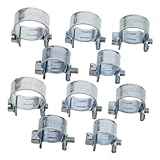 PRETYZOOM 50pcs Double Ear Hose Clamps Galvanized Pipe Fasteners for Automotive Industrial Applications Strong Grip Various Vibration Resistant