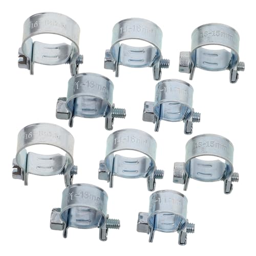 PRETYZOOM 50pcs Double Ear Hose Clamps Galvanized Pipe Fasteners for Automotive Industrial Applications Strong Grip Various Vibration Resistant