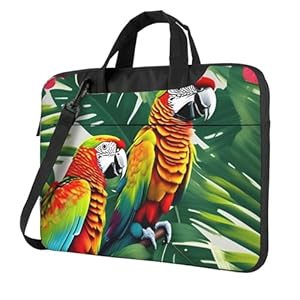 Gro&szlig;e bunte Laptop-Tasche mit tropischen Papageien, Notebook | Taschen