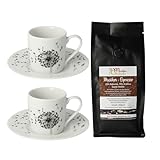 Geschenkset Espresso-Tassen Pusteblume und Espresso-Bohnen - für Musiker