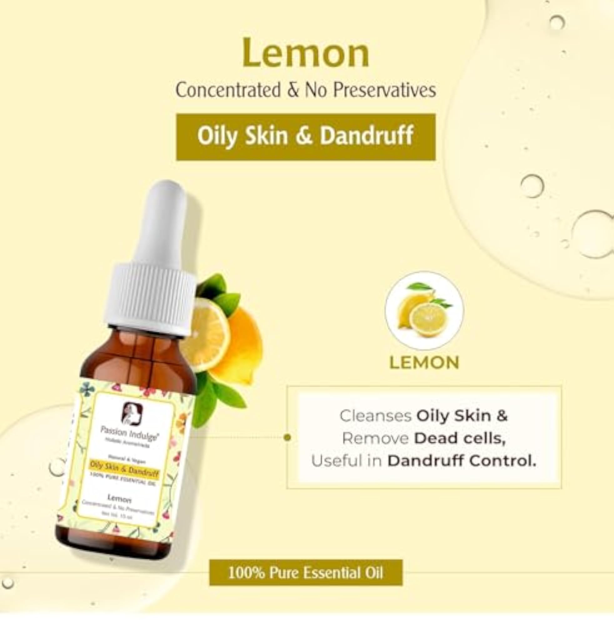 Lemon Essential Oil for Diffuser, 10 ml