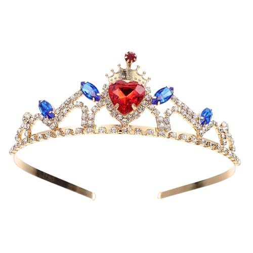 Ipetboom Diadema Corona Princesa para Niñas con Diseño de Tiara Metálica Accesorio Ligero con Cristales Brillantes para Cumpleaños y Fiestas Temáticas