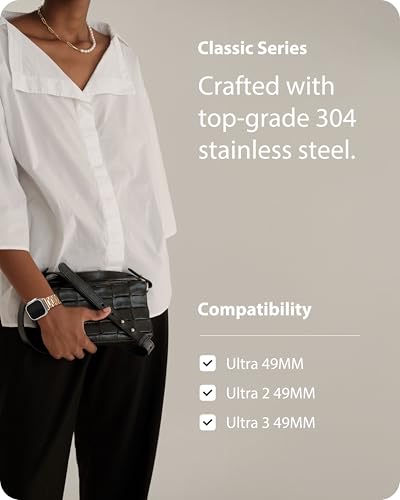 Image of Fullmosa Metal Strap with Case for Apple Watch | Fits iWatch Ultra3 /2 /1, SE3 /2 /1, Series 11 /10 /9 /8 /7 /6 /5 /4 /3 /2 /1, Stainless Steel Band for Men Women (NO WATCH)