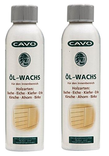 CAVO Öl-Wachs 2er-Pack (=2x250ml) - Holzpflege, Schutz vor Flecken und Wasserstellen, sowie Verbesserung des Aussehens