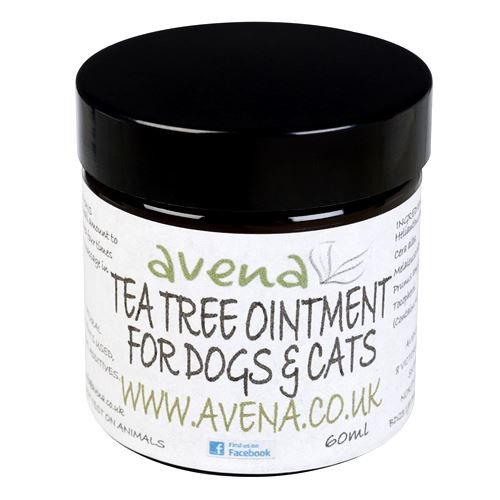 avena Dog & Cat Natural Tea Tree Ointment Cream | Help relief from itching, peeling skin, bites | Natural insect repellent | 60ml (1 Bottle)
