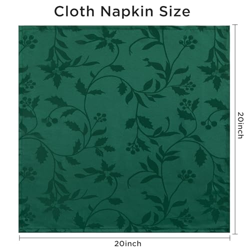 4 servilletas de tela navideñas joybest 20 x 20 pulgadas verde miniatura 2
