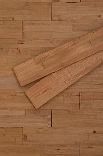 mywoodwall 3D Wandverkleidung Holz Natur Inkl Doppelseitiges Klebeband Bourbon Moderne Wandpaneele Selbstklebend Vintage Wohnzimmer Schlafzimmer Garderobe 0,945 m² Cover