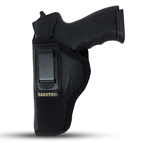 IWB TUCKABLE Gun Holster by Houston - ECO Leather Concealed Carry Soft Material | FITS Glock 17/21, H &K,Beretta 92 FS,XDM,Ruger 45 BERSA PRO,PX4,FNX 45,FNH 45,HI Point 9mm /.40 /.45 Cal (Left)