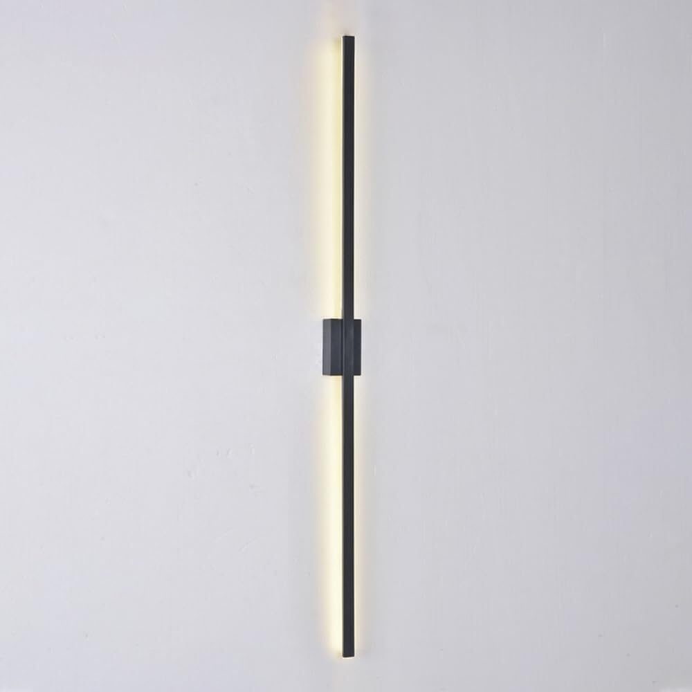 TCHAUSGZUS Modern Linear Wall Sconce - Minimalist Long Strip Wall Light Fixture, Hardwired Wall Wash Lights for Living Room, Bedroom(Black,120cm)
