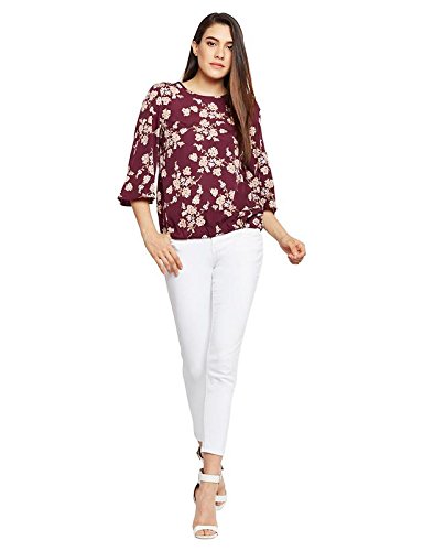 Image of oxolloxo Women's Round Neck Polyester Short Sleeve Printed Top