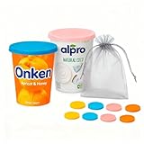 XILMARK JoghurtDeckel 500g, Wiederverwendbarer Deckel für Joghurtbecher, Dosendeckel Wiederverwendbar Silikondeckel Joghurt 500 G, Joghurt Kunststoff-Deckel (PACK 8 + BAG)