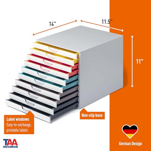Module de classement DURABLE tiroir multicolore boîte de rangement bureau document A4+ 763027
