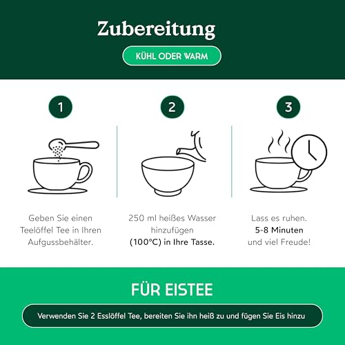 Bio Rotbuschtee Orange Pfirsich (100g) | Rooibos Tee lose & koffeinfrei | Fruchtig & lecker als heißer Tee oder Eistee | für 50 Tassen | REPLANTEA