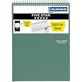 Five Star Top Spiral Notebook + Study App, 1 Subject, College Ruled Notepad, 8-1/2' x 11', 100 Sheets, Seaglass Green (820058C-ECM)