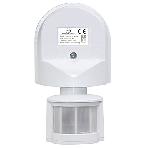 maclean mce25 w capteur mur de mouvement capteur infrarouge 180° plafond de montage externe mur blanc