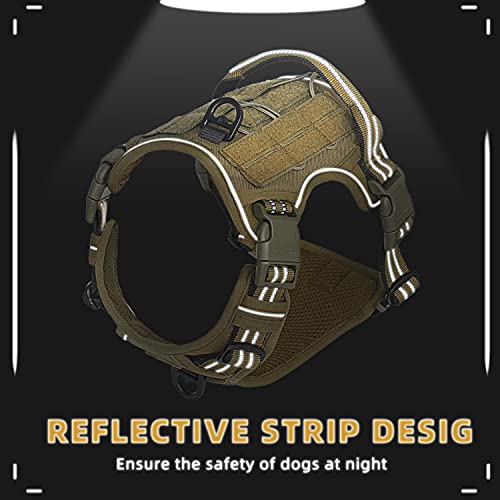 Taktisches Hundegeschirr, No-Pull Sicherheitsgeschirr für mittlere und große Hunde, Militärisches Material Hundegeschirr Metall Taktisches Geschirr