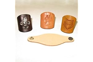 Neckerchief Slide 10-Pack: Pre-Cut Vegetable-Tanned Tooling Leather with Snaps