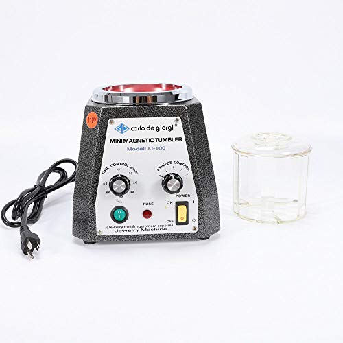Nice Choose Mini Magnetic Tumbler, 4 Speeds Control 100Mm Magnetic Jewelry Polisher And Finisher Machine For Light Metal thumb #1