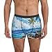 yyunbmr Cool Funny Boxer Briefs for Men Humorous Trunks 3D Cut Underwear Mens Fashion Shorts hawaii beach Print, Black, XXL