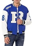 Red Bridge Herren Jacke Sweatjack Collegejacke Sweater (as3, alpha, l, regular, regular, Saxeblau - Ecru, L)