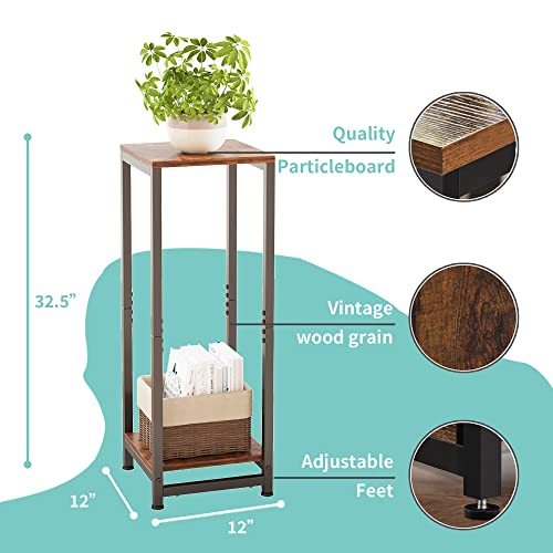 Ffpopu Tall Plant Stands Indoor ,2 Tier Pedestal Stand, Corner Plant Stands For Indoor Plants Multiple, Small Side Table For Indoor Plants, Tall Plant Table #TOP5