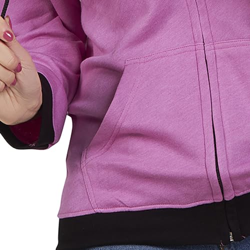 Image of CAUSTIC Women's Hoodie Jacket Sweatshirt - Casual Full Zip Up Long Sleeve Cotton Blend Outwear with Pockets & Hooded Top (White)