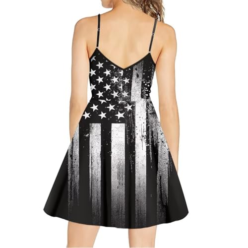 Image of Cozeyat Women Girls Summer Sleeveless Dress Casual Swing Beach Cover Up Knee Length Dresses,Large Size XS-4XL