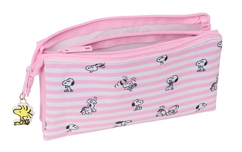 Trousse triple confortable Snoopy à trois compartiments zippés - 3