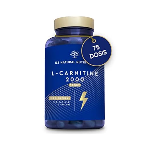 L CARNITINA Natural 2000. Suplemento L-Carnitina Mejora Rendimiento Deportivo Energía Resistencia Quemagrasas Pérdida de Peso.150 Cápsulas Alta Concentración 2000mg. Fabricado CE.N2 Natural Nutrition