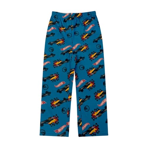 Hot Wheels Boy's Pajama Set - 2 Piece Flannel Coat Style Matching PJs, Toddler & Kids Button Down Pajamas - Official License Blue - image 4