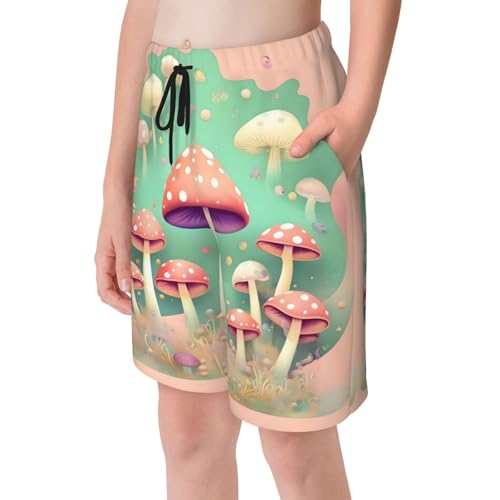 Dream Mushroom Youth Beach Pants, Soft and Breathable, with Drawstring Waist, Suitable for Sports and Leisure.4