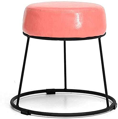 Repose-Pieds rembourré en Cuir PU et Fer | Pouf Rond Chic