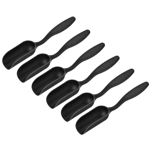 sourcing map 5.7 Inch Gardening Shovel Spoons 6 Pack Mini Soil Scoops Cultivation Transplanting Tools, Black