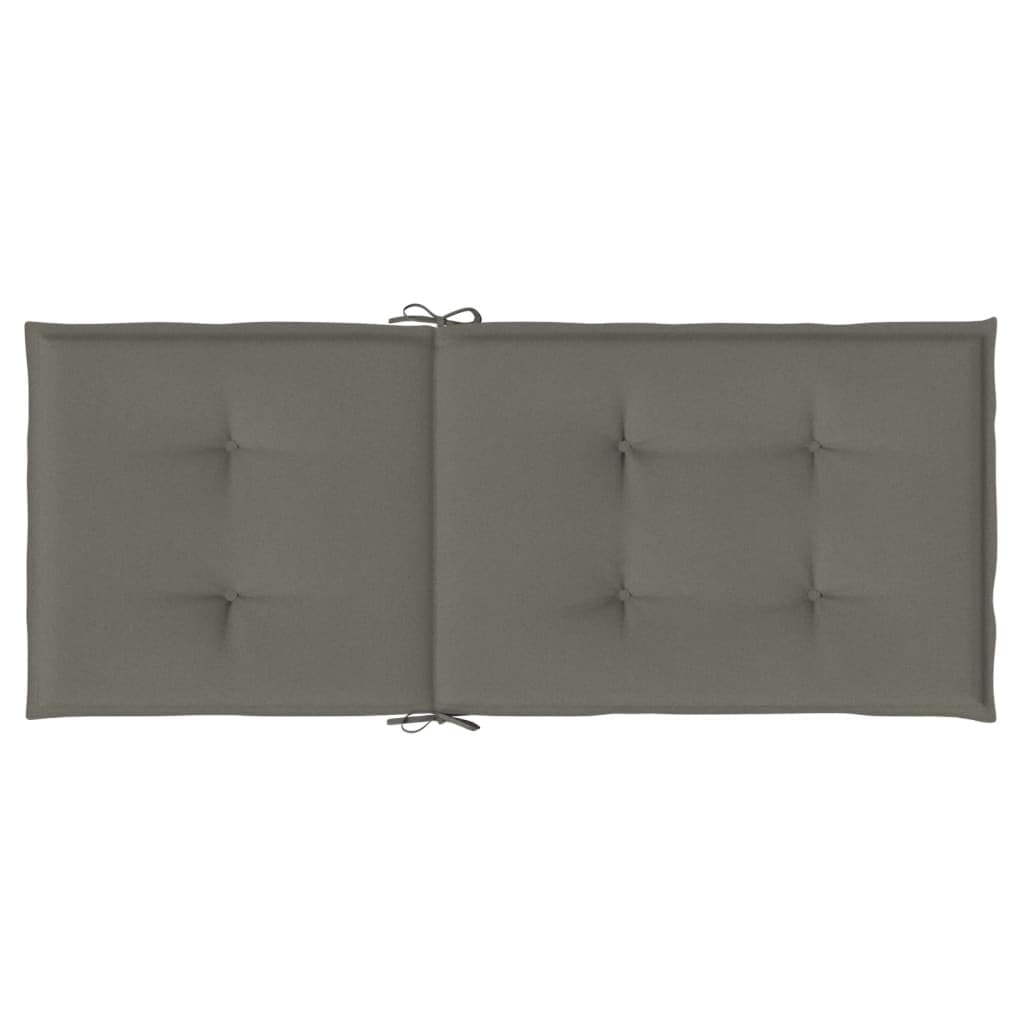 4er Set Hochlehner-Auflagen Gartenstuhl-Auflagen 120x50x4 cm Dunkelgrau Melange Sitzkissen für Gartenstühle und Hochlehner aus strapazierfähigem Stoff Stuhlkissen mit Haltebändern