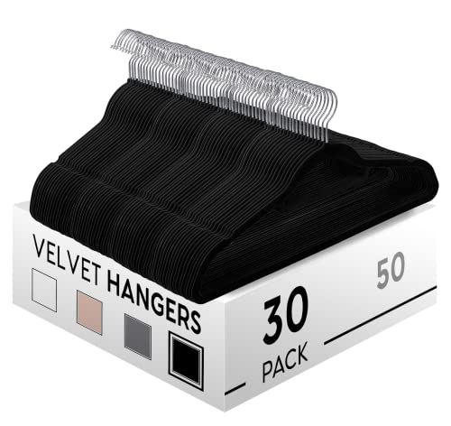 AVOS-DEALS-GLOBAL 30 perchas de terciopelo, perchas de terciopelo antideslizantes con barra de corbata, perchas para ropa que ahorran espacio, perchas de fieltro resistentes para armario, para abrigos Cover