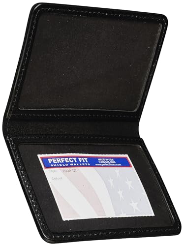 Perfect Fit Shield Wallets 2 ID Leather License Holder Bifold Double I.D. Credit Card Gun Permit For Larger Cards Slim Wallet Case (Black)3