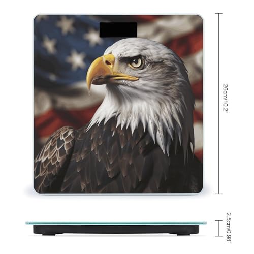 Báscula digital de baño con diseño bandera US 26x26 cm miniatura 2