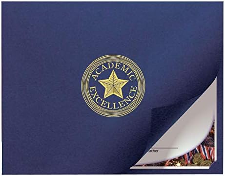 Navy Linen Folder with Gold Music Note - Set of 25