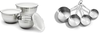 Stainless Steel Mixing Bowl and Measuring Cup Set