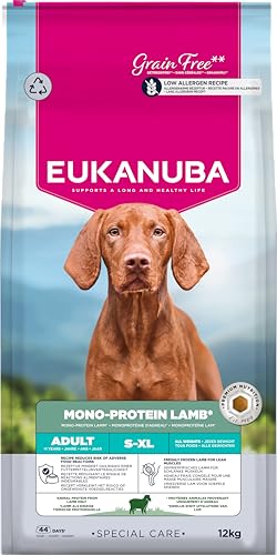 Eukanuba Mono- Protein Lamm Hundefutter- Special Care Trockenfutter mit nur Lamm als tierischem Protein, allergenarme Rezeptur, 12 kg
