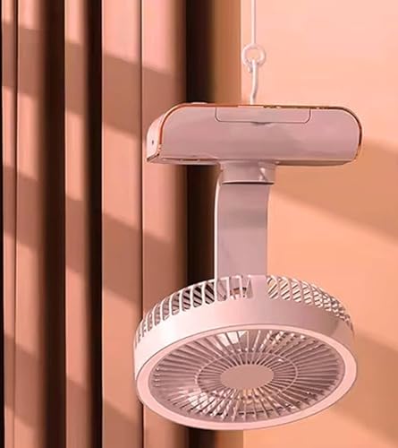 Image of 4000mAh High Speed ๐๐๐๐ก๐๐ซ๐ ๐๐๐๐ฅ๐ Table Fan for Home, ๐๐ฌ๐๐ข๐ฅ๐ฅ๐๐ญ๐ข๐ง๐ ๐๐๐ง with ๐๐๐ ๐๐ข๐ ๐ก๐ญ | ๐๐๐ ๐๐๐ซ๐ฌ๐จ๐ง๐๐ฅ Fan, ๐ ๐๐ฉ๐๐๐ (F1 - Pink)
