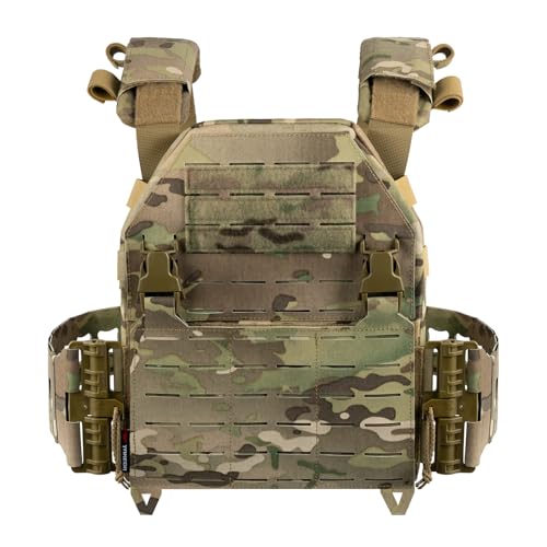 YAKEDA Tactical Training Vest with PALS System - Adjustable Straps Quick-Release Buckle for Hunting (US, Alpha, One Size, Regular, Regular, CP)