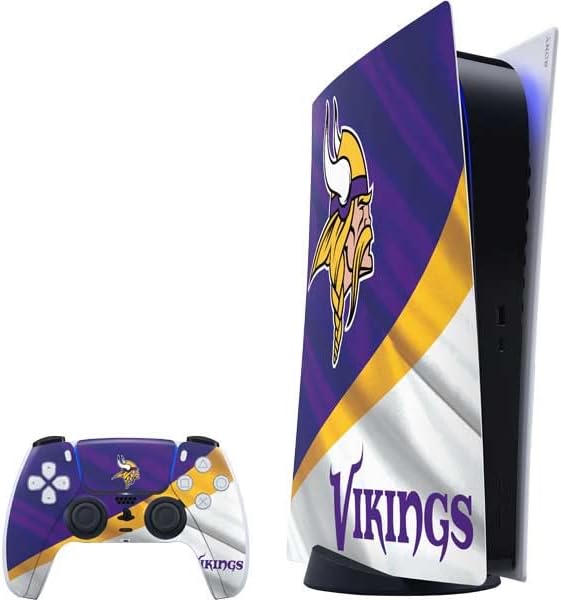 Skinit Decal Gaming Skin Compatible with PS5 Digital Edition Bundle - Officially Licensed NFL Minnesota Vikings Design