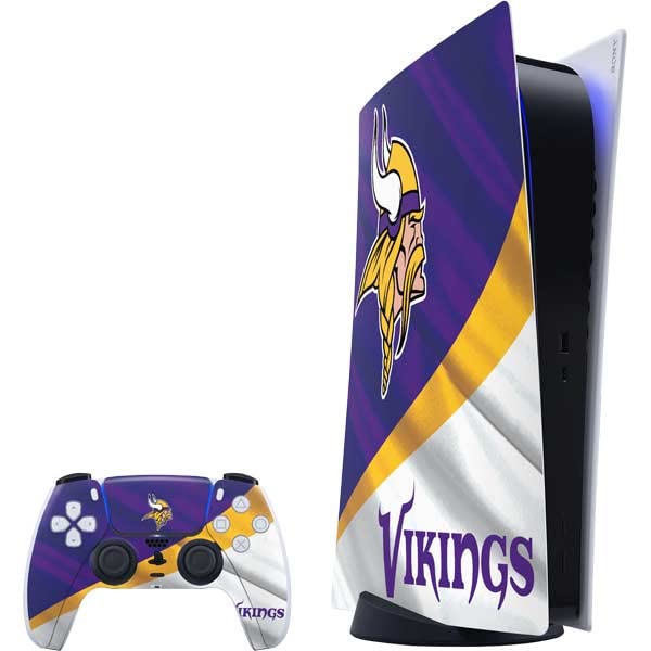 Skinit Decal Gaming Skin Compatible with PS5 Digital Edition Bundle - Officially Licensed NFL Minnesota Vikings Design