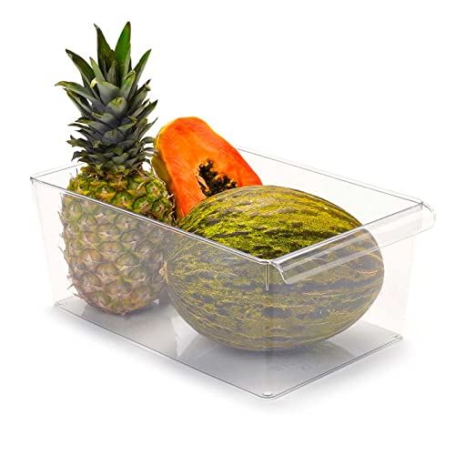 Tradineur - Cajón organizador reutilizable para frigorifico Nº 14 - Fabricado en plástico - Recipiente de plástico transparente - 15 x 23 x 37 cm