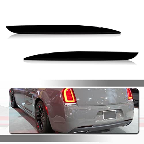 Tonsya 3 IN 1 LED Red Led Bumper Reflector Compatible With 2015-2018 Chrysler 300 Tail cover Turn Signal Brake Stop & Rear Fog Housing 68213445AB, 68213444AB; CH1184104N, CH1185104N