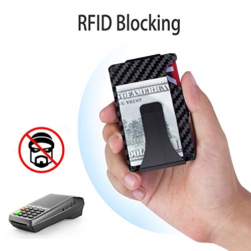 Phinus Wallets for Men, Money Clip & RFID Blocking Wallet, Minimalist Carbon Fiber Wallet4