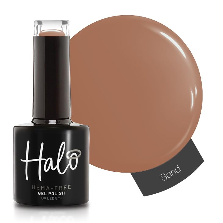 Halo Gel Polish 8ml - Sand. UV/LED Gel Nail Polish, Long Lasting & Easy To Apply. Nail Art Colours For Manicure & Pedicure. Gel Polish For Professional & Home Use.