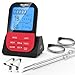 Fleischthermometer Kabellos, Grillthermometer Funk Digital Bratenthermometer BBQ Grill Zubehör mit Timer LCD Display 2 Sonde Kerntemperatur Steak Thermometer