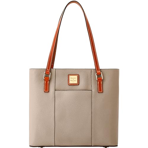 Dooney & Bourke Women's Small Lexington Tote in Pebble Grain Leather, Handbag with Long Leather Shoulder Straps, Taupe